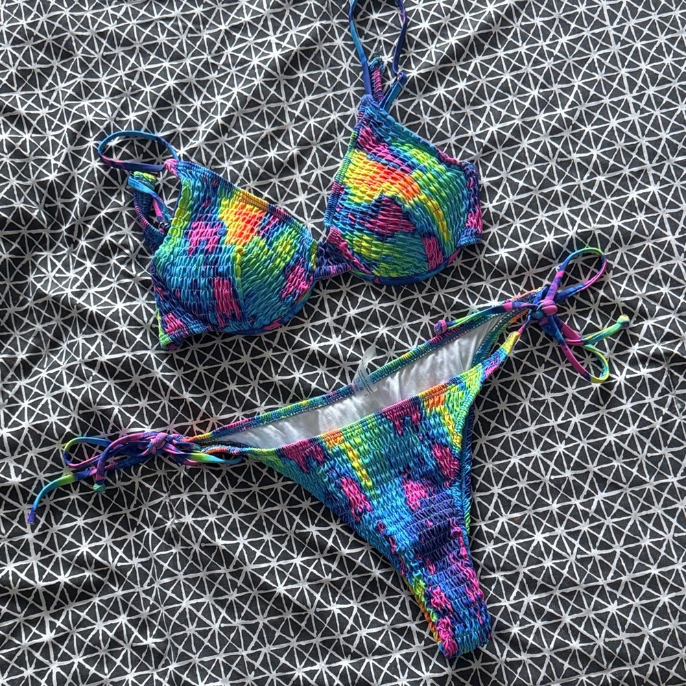 SHEIN Multicolor Tie-Dye Bikini